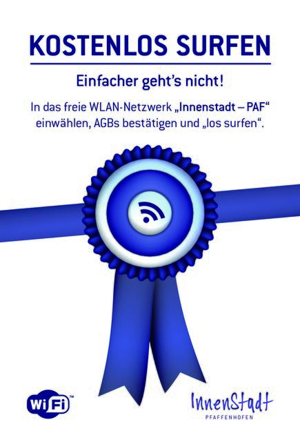 Freies W-LAN auf dem unteren Hauptplatz in Pfaffenhofen.