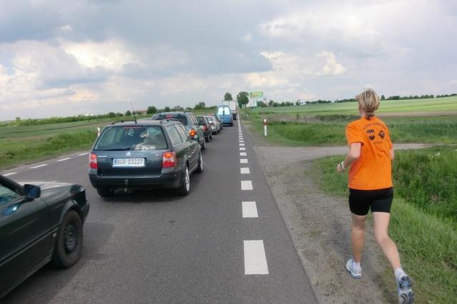 Unterwegs auf der stark befahrene Hauptstaße 61 nach Grajewo (in Polen)