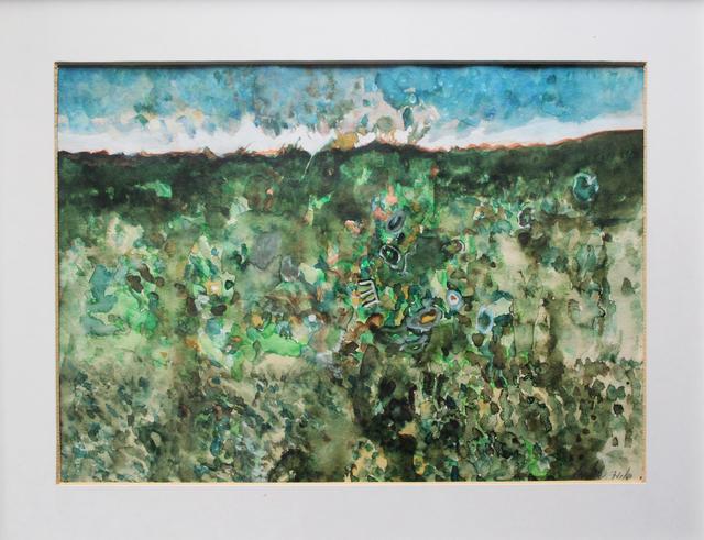 „Landschaft 70/7 Grün“ lautet der Titel dieses Bildes in Mischtechnik von Josef Kroha aus dem Jahr 1977. Kroha ist einer der bekanntesten Künstler Pfaffenhofens und wird in diesem Jahr 85 Jahre alt. Die Stadt Pfaffenhofen hat das Bild 1977 angekauft und zeigt es jetzt in der Ausstellung im Rathaus.