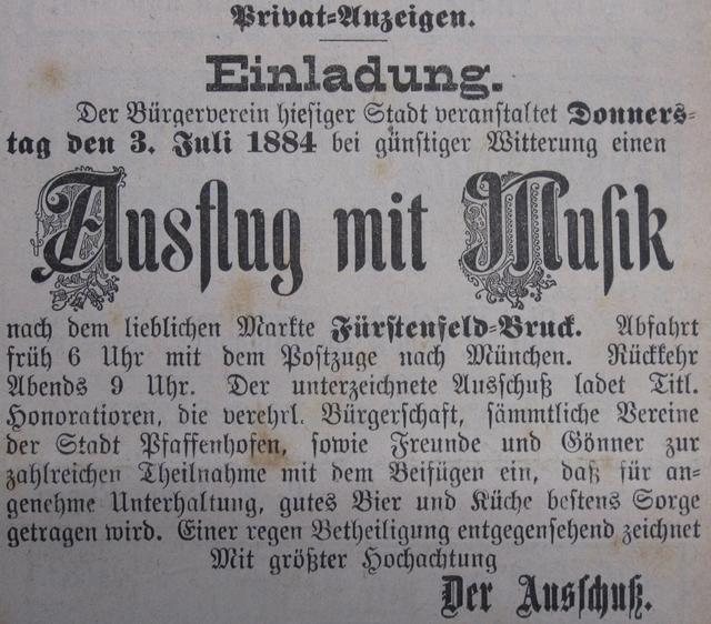 Der Bürgerverein organisierte seit seiner Gründung 1838 Ausflüge mit buntem Unterhaltungsprogramm.