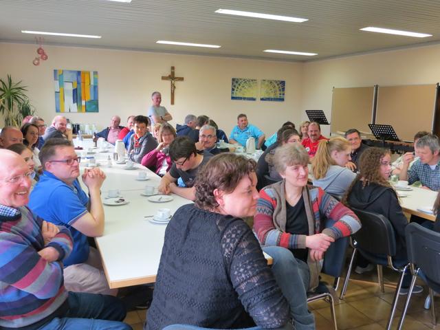 während der Ehrung, beim Kaffeetrinken