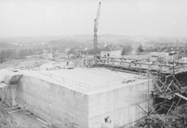 Aufnahme aus der Bauzeit des Bunkers, der unter größter Geheimhaltung von 1960 bis 1965 errichtet wurde.