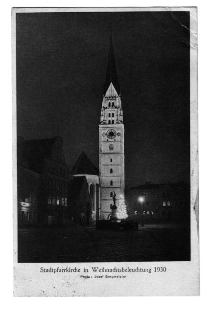 Weihnachtsstimmung auf dem oberen Hauptplatz (1930)