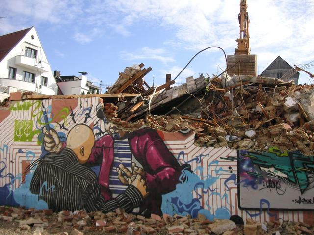 Eine Neuinterpretation des Fotos des längst abgerissenen Wallnerhauses von Manfred Habl.