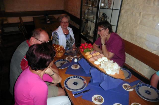 im Brauereimuseum gab es eine deftige Brotzeit