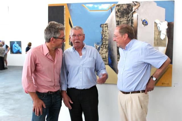 Herbert Klee (Mitte) mit Kulturreferent Steffen Kopetzky (links) und dem früheren SPD-Stadtrat und Kulturreferenten Klaus Herber.