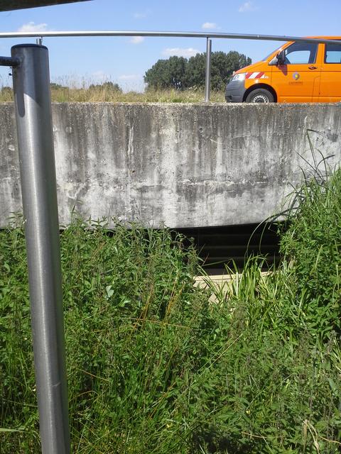 Überlaufgitter in Tegernbach von außen