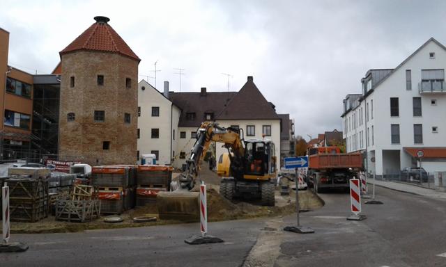 Laufende Sanierung Stadtgraben am Hungerturm