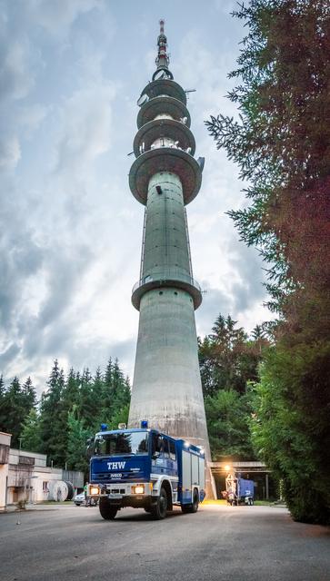 Stromeinspeisung durch das Technische Hilfswerk Pfaffenhofen am Funkturm in Wolfsberg | Foto: Michael Matthes
