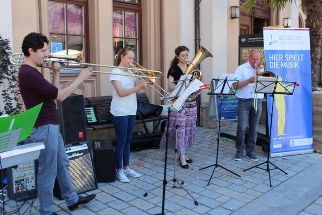 Das Posaunen-Ensemble beim "Sommer in der Stadt"