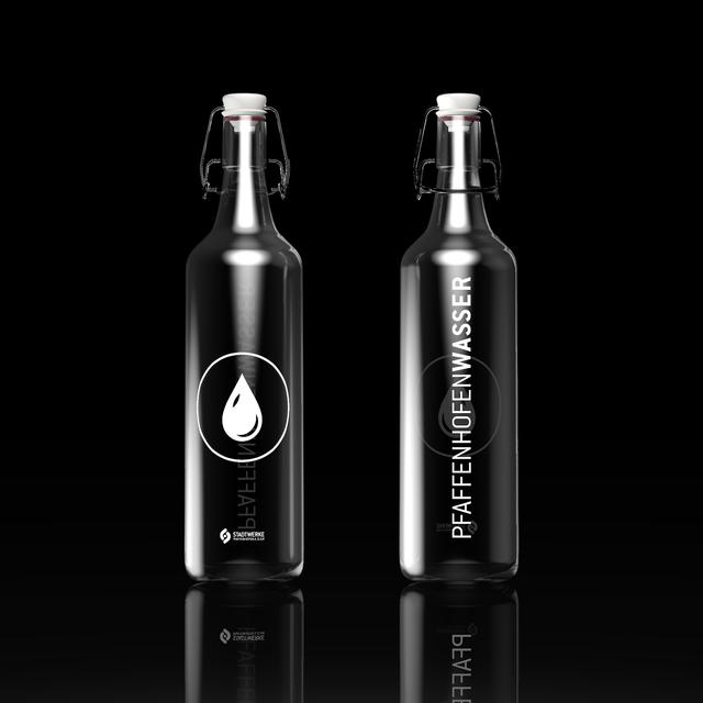Das Stadtwerk Pfaffenhofen präsentiert “PfaffenhofenWasser” und dazu die edle SWP-Glasflasche zum selber Nachfüllen.