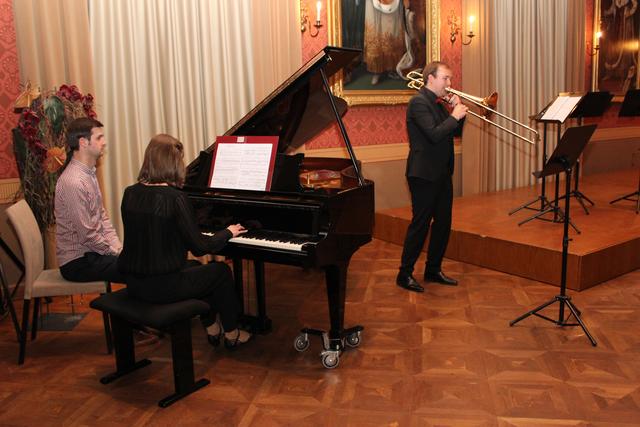 Daniel Reisner (Posaune) mit Angelika Sand am Flügel