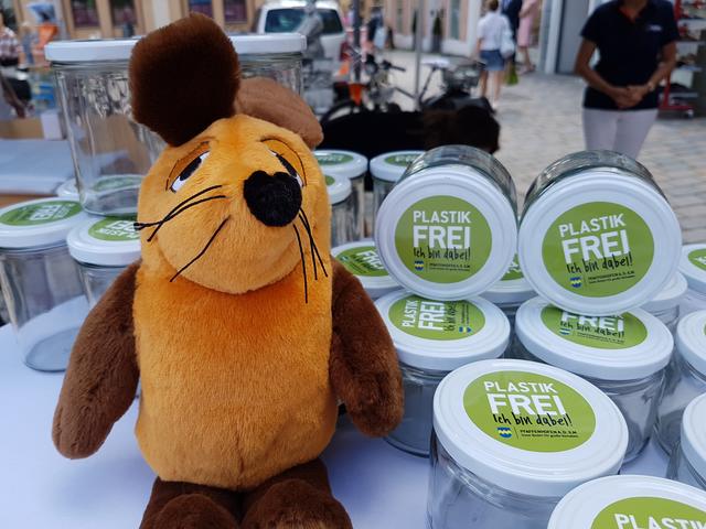 Die Maus am Plastikfrei-Stand