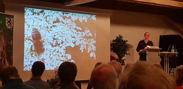... und Insekten. Referent Cornelis Hemmer von der Stiftung Mensch & Umwelt war zusammen mit Stadtrat Manfred Mensch Mayer maßgeblich an der Gründung des Aktionsbündnisses 'Pfaffenhofen Summt' beteiligt.