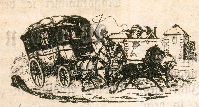 Anzeige einer rasanten Stellwagenfahrt aus dem Jahr 1863. | Foto: Andreas Sauer
