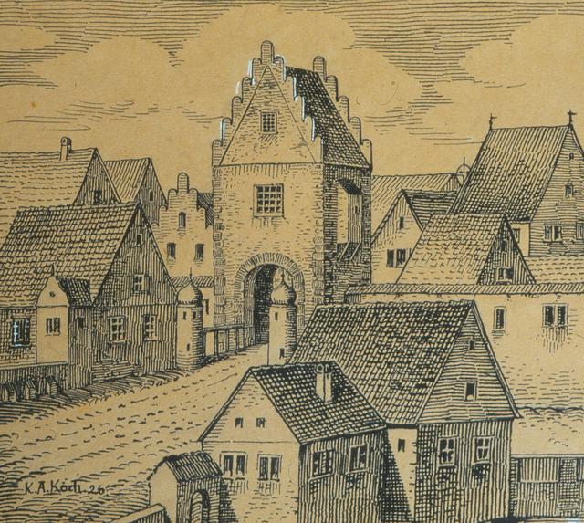 Die Zufahrt von Süden durch das Münchener Tor in die Stadt (1701)
