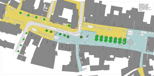 Der Plan für den Hauptplatz