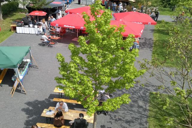 Unser Stand am Fuße des Hopfenturms