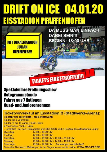 Tickets gibt es ab sofort an der Kasse des Eisstadions!