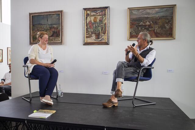 Kuratorin Karin Probst und Steffen Kopetzky, Vorsitzender des Neuen Kunstvereins Pfaffenhofen | Foto: Sebastian Daschner