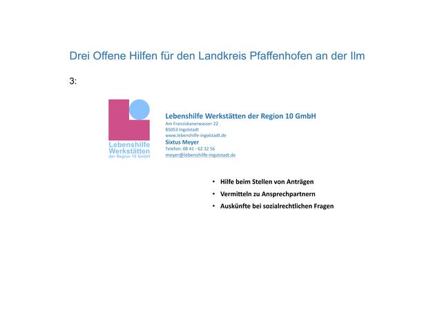 Teilhabe für ALLE:
Beratungsmöglichkeiten in Stadt und Landkreis Pfaffenhofen an der Ilm