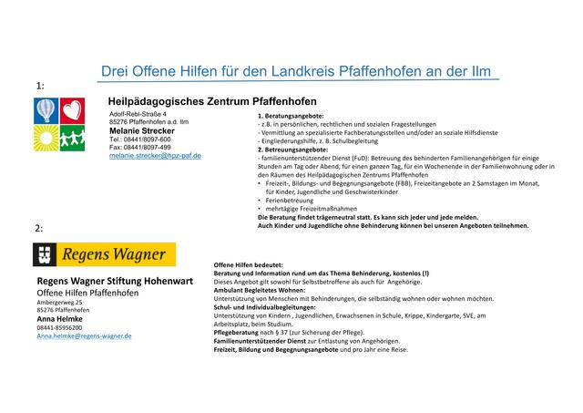 Teilhabe für ALLE:
Beratungsmöglichkeiten in Stadt und Landkreis Pfaffenhofen an der Ilm