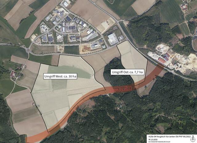 Unterhalb des Kuglhofs bis hinunter zur Staatsstraße Richtung Schweitenkirchen soll das neue Gewerbegebiet Kuglhof II entstehen. Die Planung schließt an die lang ersehnte, kommende Südumgehung an.