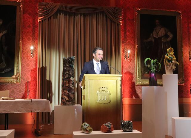 Thomas Herker begrüßte die Gäste bei der Preisverleihung im Festsaal.