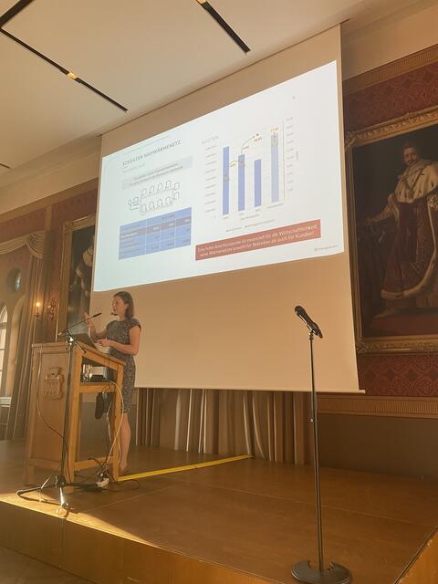 Evamaria Zauner, Planungsbüro Energielenker, erklärt verschiedene Wärme-Versorgungsvarianten. | Foto: Stadtverwaltung