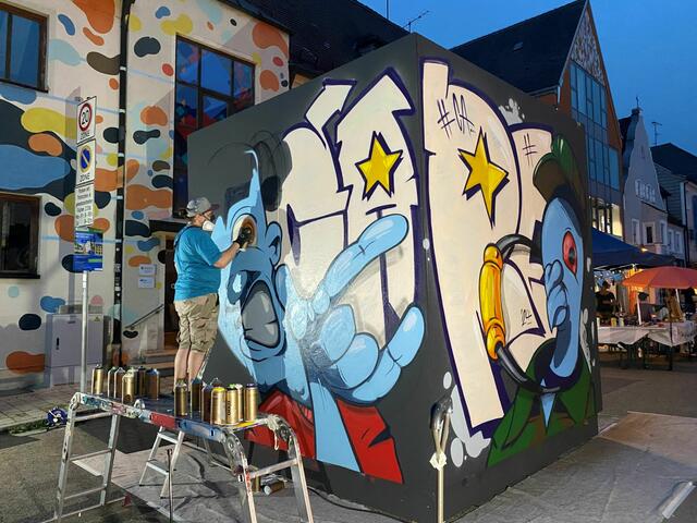 Graffiti Live-Malaktion in der Frauenstraße