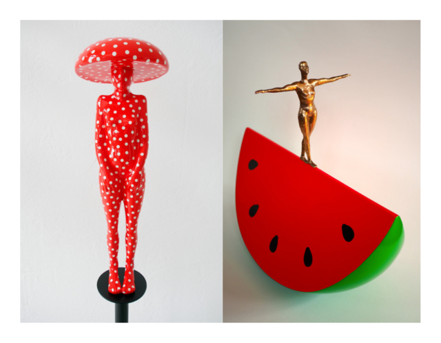 Sabine Ackerstaller führt durch die Ausstellung "Raum für Gefühle" in der Galerie kuk44.  | Foto: Sabine Ackerstaller