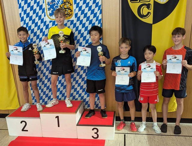 Siegerehrung der Top 6 der Altersklasse U13.