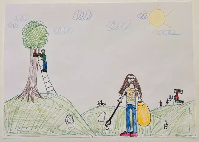 Kinder malen, wie sie den Klimaschutz anpacken. Vielen Dank an Marie für ihren Beitrag. | Foto: Marie aus Pfaffenhofen, Stadtverwaltung