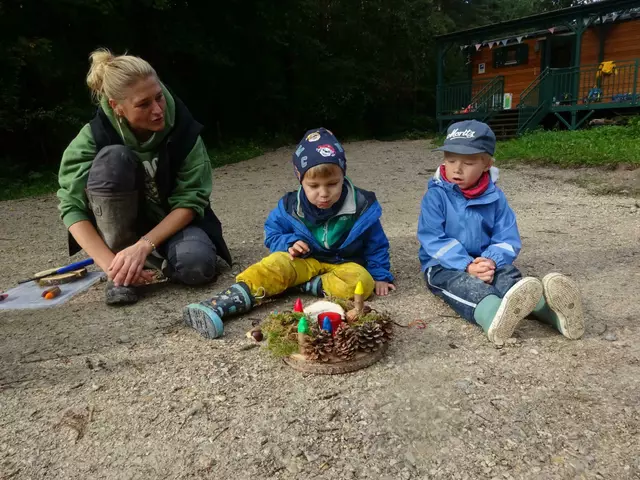 In der Kita Am Hopfastadl verbringen die Kindergartenkinder einen Teil der Zeit im angrenzenden Wald. Im Bauwagen kann man sich aufwärmen. | Foto: Stadtverwaltung Pfaffenhofen