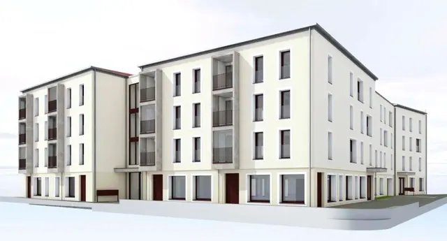 Außenansicht Wohnanlage St. Franziskus aus Sicht der Weiherer Straße. 
 | Foto: Architekturbüro Archizell