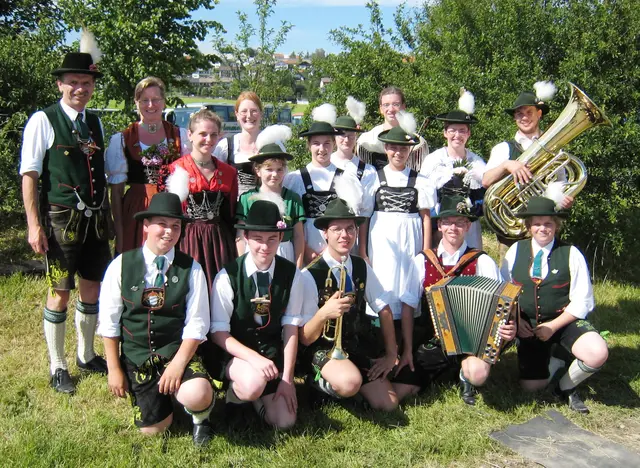 Pfaffenhofener Jugendliche und Betreuer beim Landesjugendtrachtenfest 2007 in Altusried/Allgäu. | Foto: Gebirgs- und Volkstrachtenverein Ilmtaler Pfaffenhofen e. V.