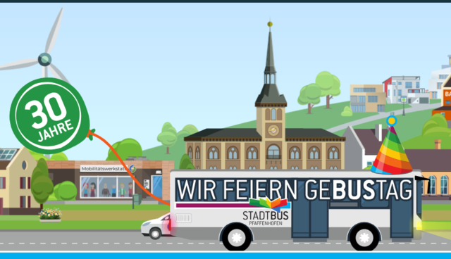Der Stadtbus Pfaffenhofen feiert seinen 30zigsten Geburtstag und sucht die besten Geschichten aus und mit dem Stadtbus. 
