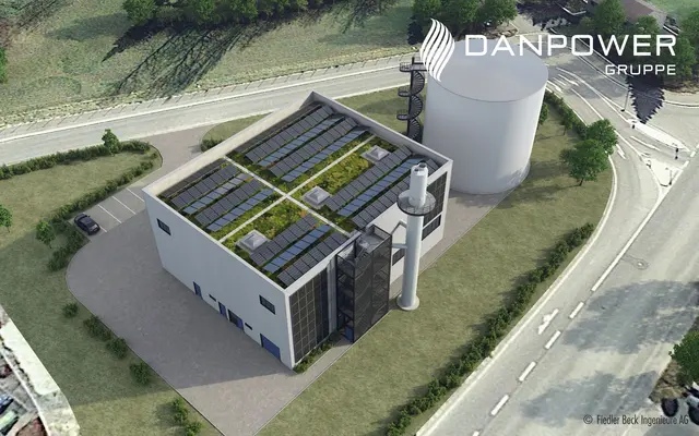 Luftbildaufnahme von dem neuen Wärmekraftwerk