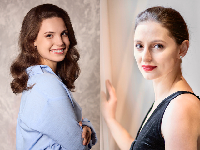 Die Sopranistin Serafina Starke und die Pianistin Rebeka Stojkoska gestalten einen Liederabend im Festsaal.  | Foto: rechts: Mark Noormann, links: Ralf Gerard