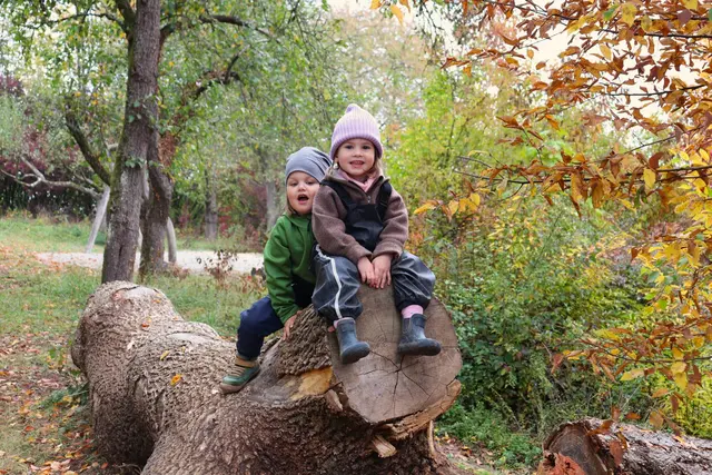 Die Kinder der Naturgruppe genießen ihre neue Kindergartengruppe. 