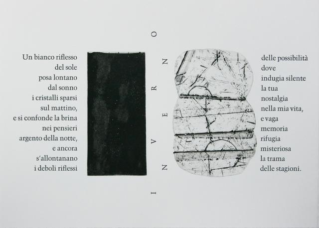 Aus dem Künstlerbuch Visuali, Bogen 10 Inverno von Massimo Danielis