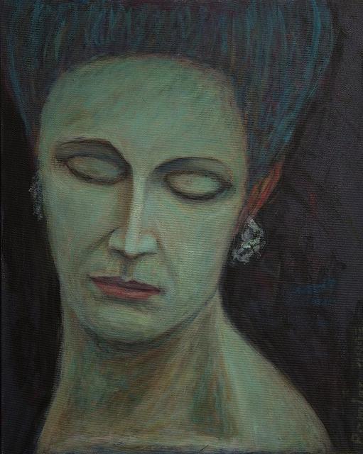 Georg Pamler: Gesicht in blau 1987